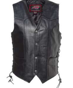 JTS Laced Sided Mens Leather Waistcoat